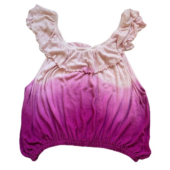 Free People Tops - Free People Cora Lee Off Shoulder Top Size M Pink Ombré Ruffle Boho Festival